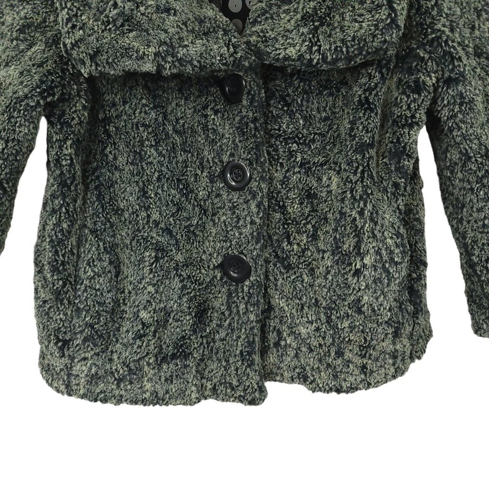 Cabi Chinchilly Faux Fur 3 Button Lined Jacket Womens S Gray Black Long Sleeve - Picture 10 of 16